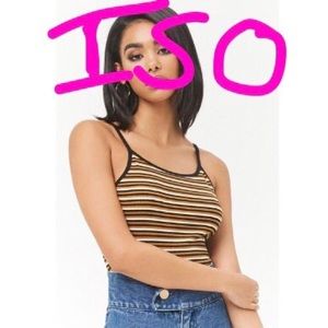 Forever 21 Multi-Striped Cropped Cami